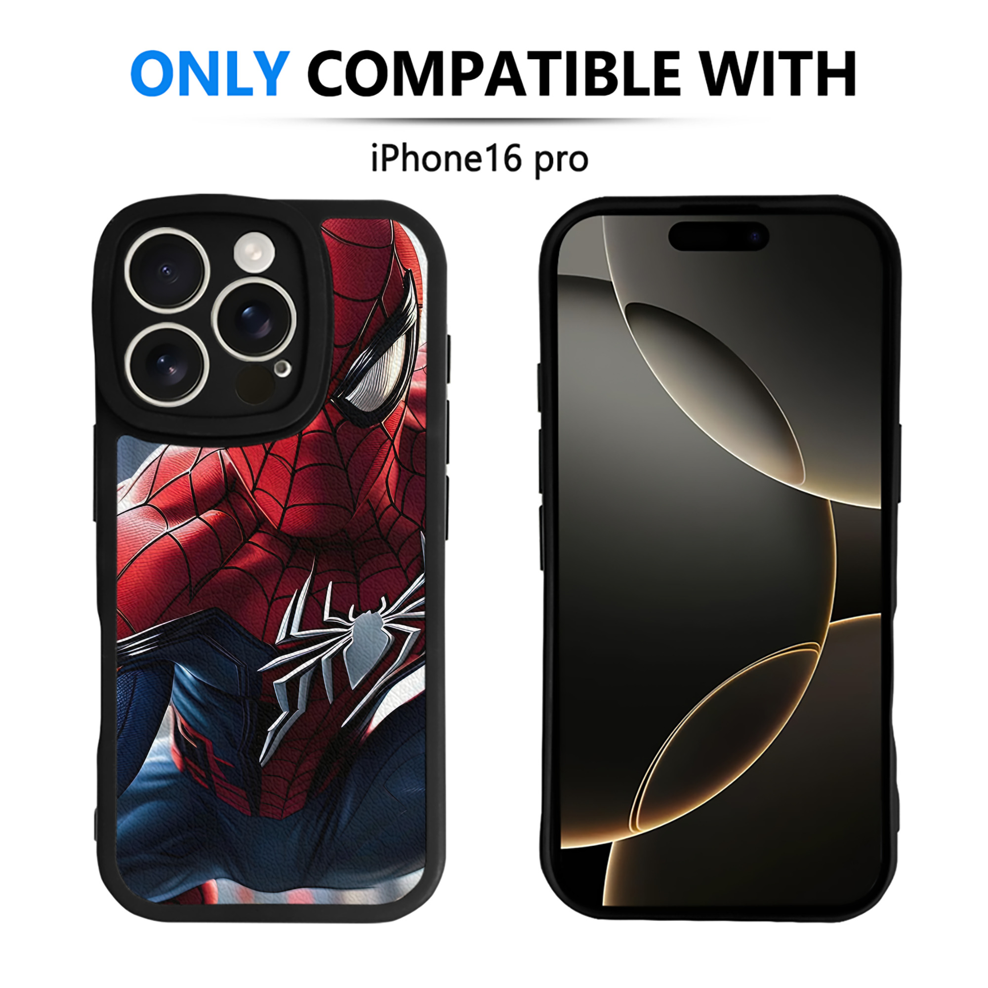 （画像用） Spider Man スパイダーマン 【iPhone 16シリーズ対応】シリコンスマホケース（レザー調） 材質：シリコン